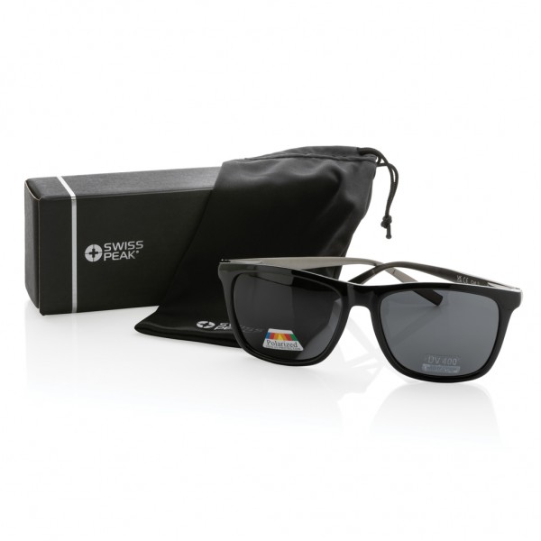 Swiss Peak polarisierte Sonnenbrille aus RCS Kunststoff, schwarz