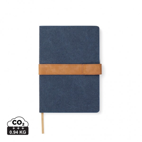 VINGA Bosler Notizbuch aus RCS recyceltem Papier, navy blau