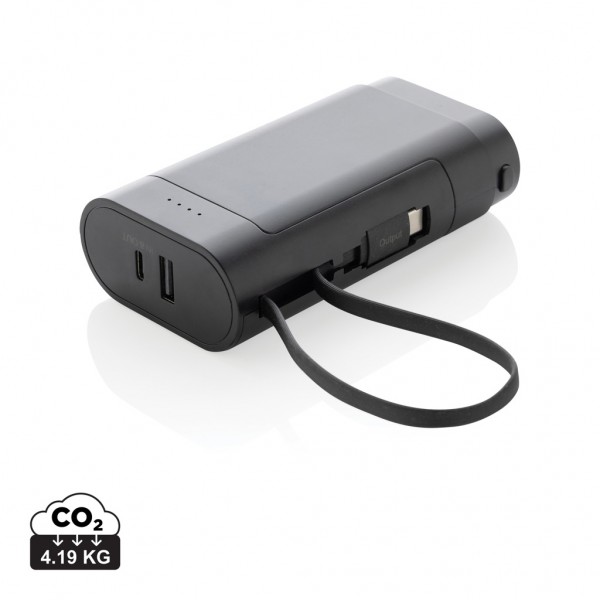 CycleCell 10.000mah Powerbank mit herausnehmbarer Batterie, schwarz