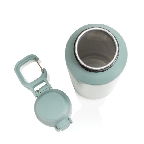 Via RCS Re-Steel Sportflasche mit Verschluss, 600ml, grün