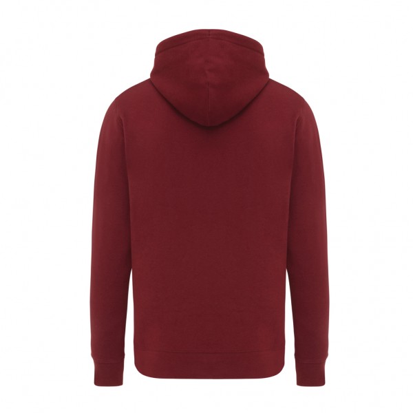 IQONIQ Rila Lightweight Hoodie aus recycelter Baumwolle, burgunderrot XXXL