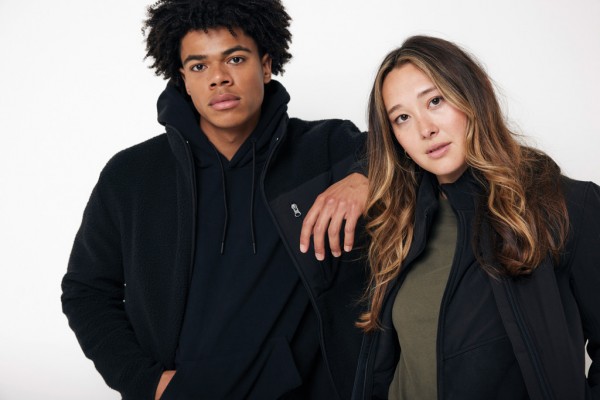 IQONIQ Yoho Relax-Hoodie aus recycelter Baumwolle, schwarz XXS