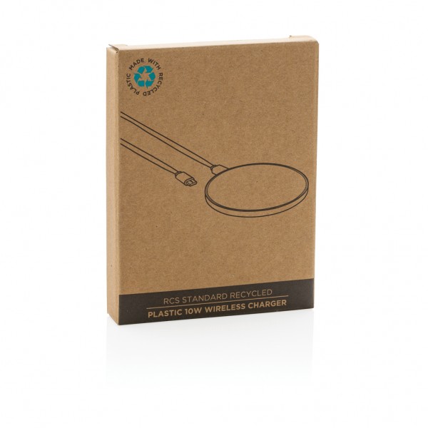 10W Wireless Charger aus RCS Standard recyceltem Kunststoff, weiß