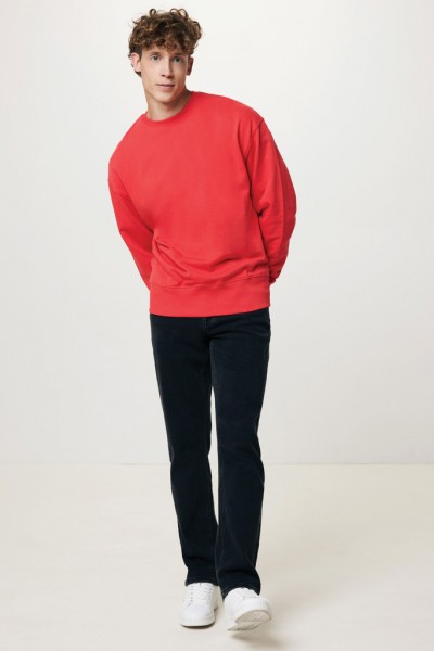 IQONIQ Kruger Relax-Rundhals-Sweater aus recycelt. Baumwolle, luscious red XXS