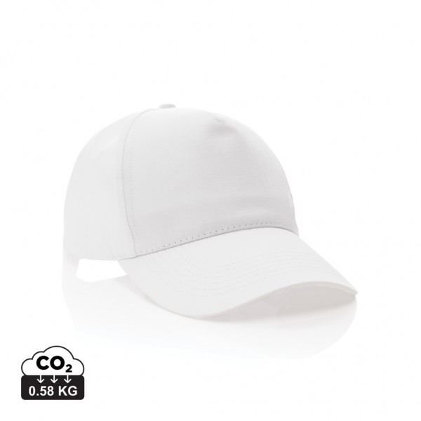 Impact 5 Panel Kappe aus 190gr rCotton mit AWARE™ Tracer, weiß