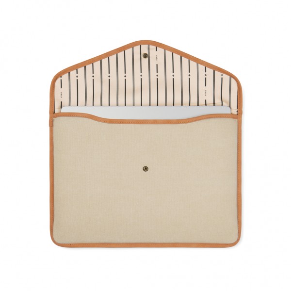 VINGA Bosler 16` Laptop-Tasche aus GRS recyceltem Canvas, greige