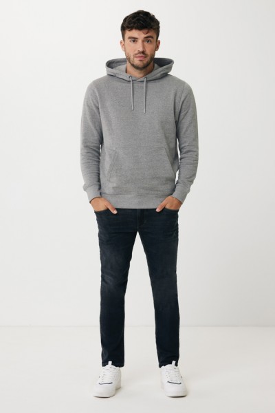 IQONIQ Rila Lightweight Hoodie aus recycelter Baumwolle, light heather anthracite XS