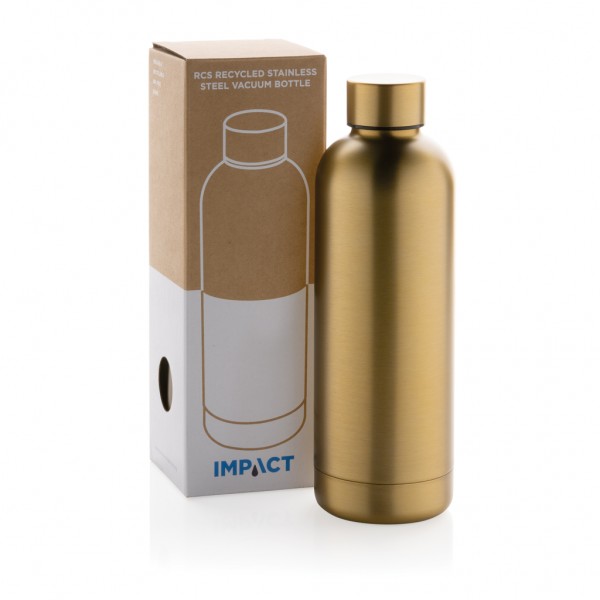 Impact Vakuumflasche aus RCS recyceltem Stainless-Steel, gold