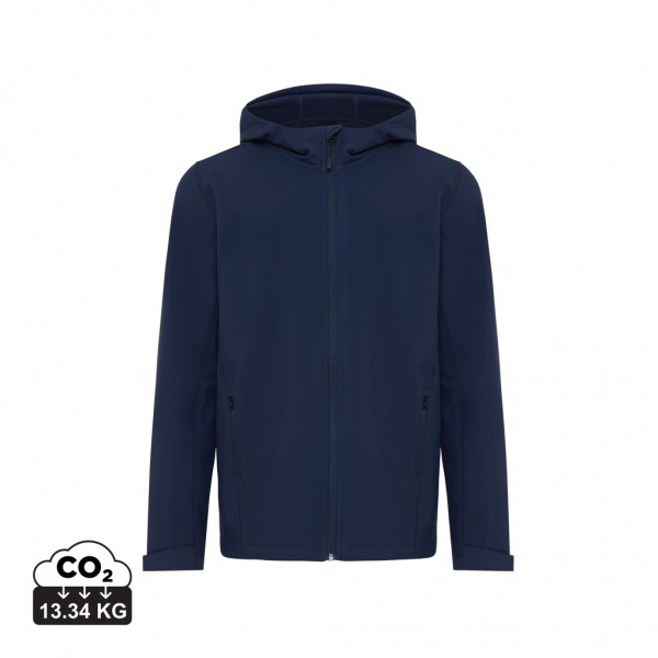 IQONIQ Makalu Herren Softshelljacke aus recyceltem Polyester, navy blau XL