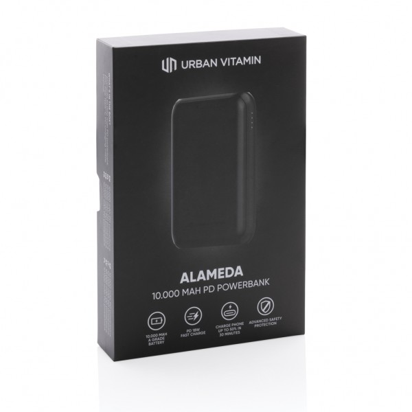 Urban Vitamin Alameda 10.000mAh 18W PD Powerbank, schwarz