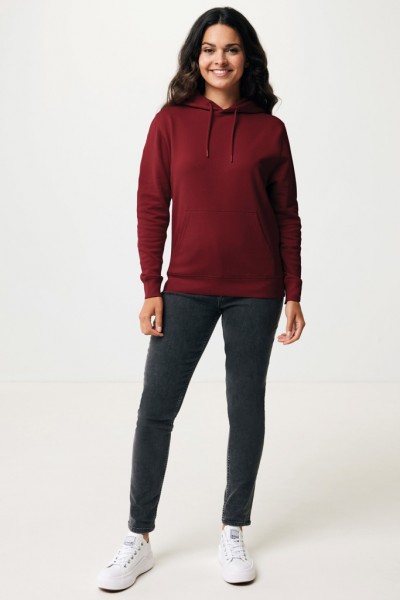 IQONIQ Rila Lightweight Hoodie aus recycelter Baumwolle, burgunderrot XXXL