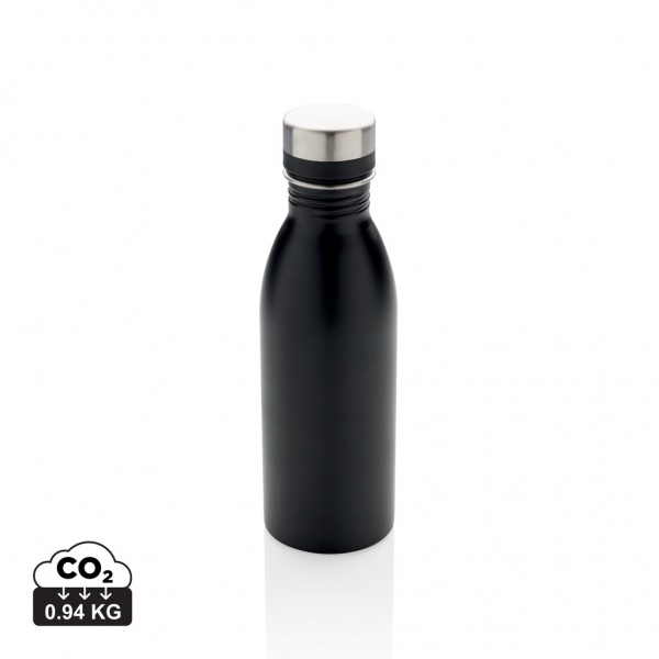 Deluxe Wasserflasche aus RCS recyceltem Stainless-Steel, schwarz