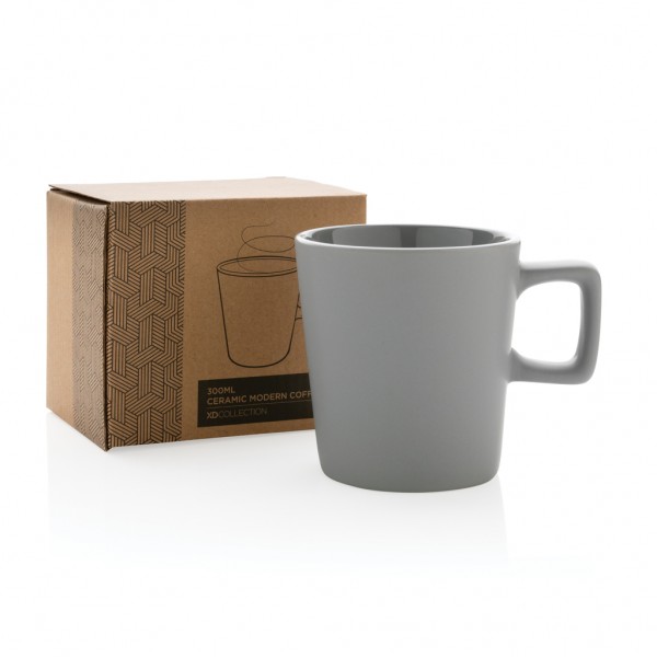 Moderne Keramik Kaffeetasse, 300ml, grau