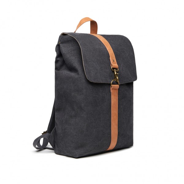 VINGA Bosler Rucksack aus GRS recyceltem Canvas, schwarz