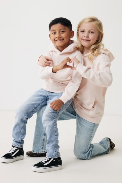 IQONIQ Yengo KidsHoodie mit Seitentaschen aus rec. Baumwolle, cloud pink 910