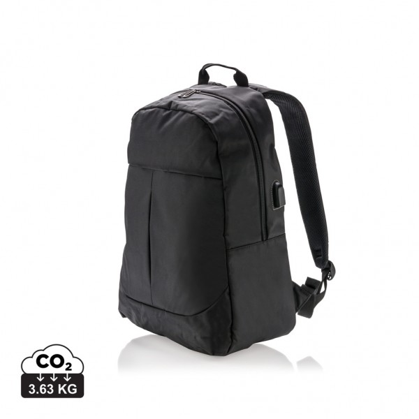 Power USB Laptop-Rucksack, schwarz