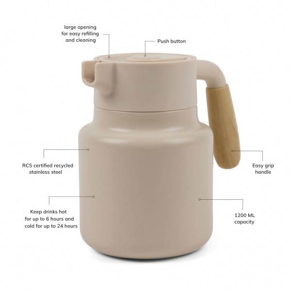 VINGA Arbe RCS Isolierkanne 1200ml, beige