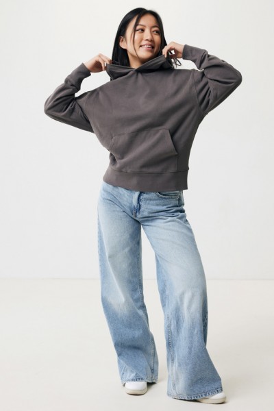 IQONIQ Yoho Relax-Hoodie aus recycelter Baumwolle, anthrazit XS