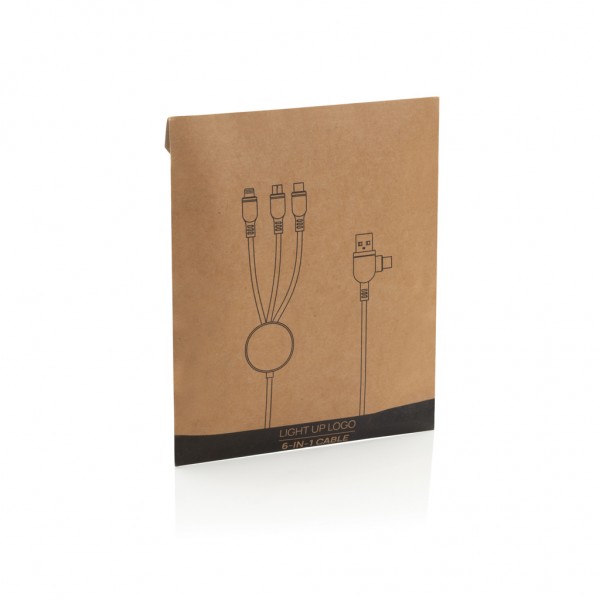 Light-Up Logo 6-in-1 Kabel, schwarz