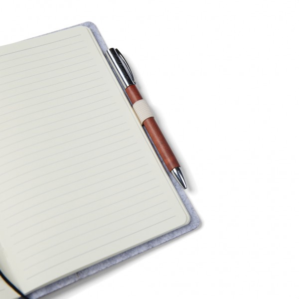 VINGA Albon A5-Notizbuch aus GRS recyceltem Filz, grau