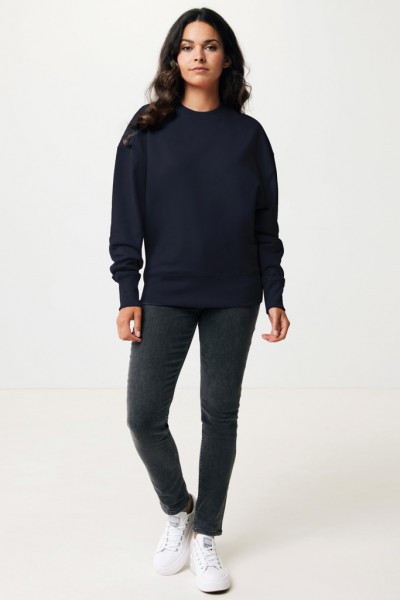 IQONIQ Kruger Relax-Rundhals-Sweater aus recycelt. Baumwolle, navy blau L