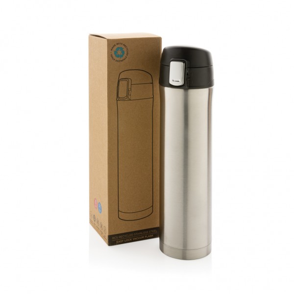Easy Lock Vakuum-Flasche aus RCS recyceltem Stahl, silber