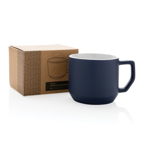Moderne Keramiktasse, 350ml, navy blau