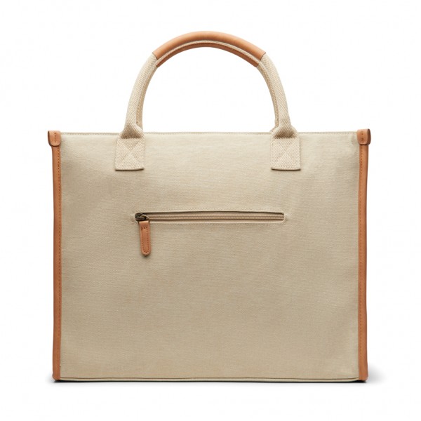 VINGA Bosler Büro-Tasche aus RCS recyceltem Canvas, beige