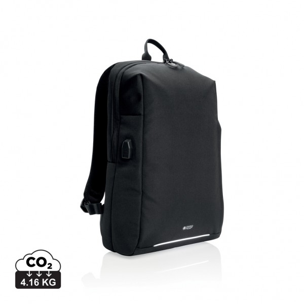 Swiss Peak AWARE™ RFID und USB A-Laptop-Rucksack, schwarz