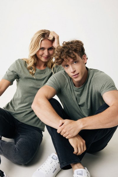 IQONIQ Manuel ungefärbtes T-Shirt aus recycelter Baumwolle, heather green XS