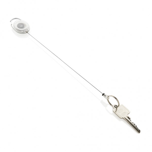Roller-Clip-Schlüsselanhänger aus RCS recyceltem ABS, weiß
