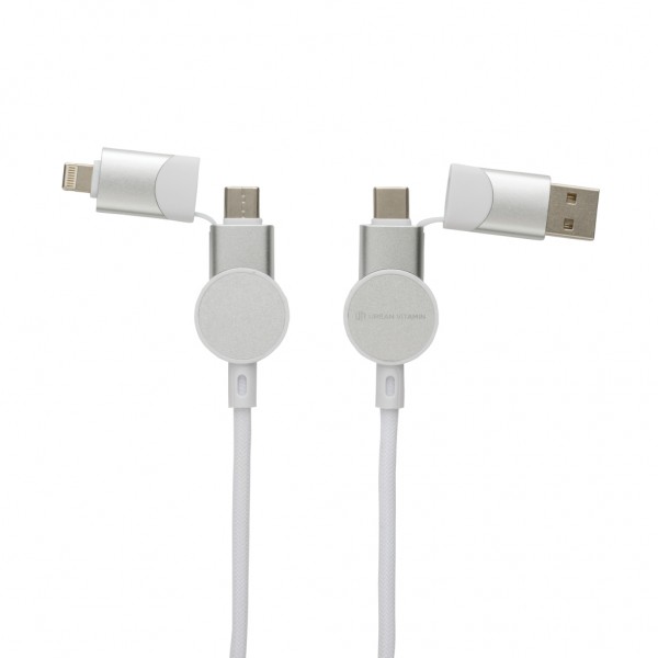 Oakland RCS rKunststoff 1,2m 6-in-1 Fast-Charging 45W Kabel, weiß