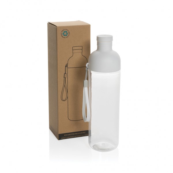 Impact auslaufsichere Wasserflasche aus RCS recyc. PET 600ml, weiß