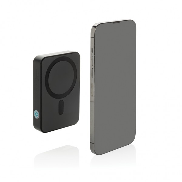 Amporia 10.000mAh magnetische Powerbank aus RCS rec. ABS, schwarz