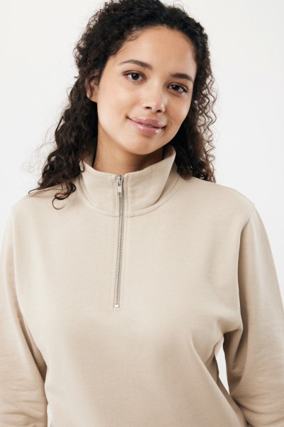 IQONIQ Elgon Quarter-Zip-Sweater aus rec. Baumwolle, desert S