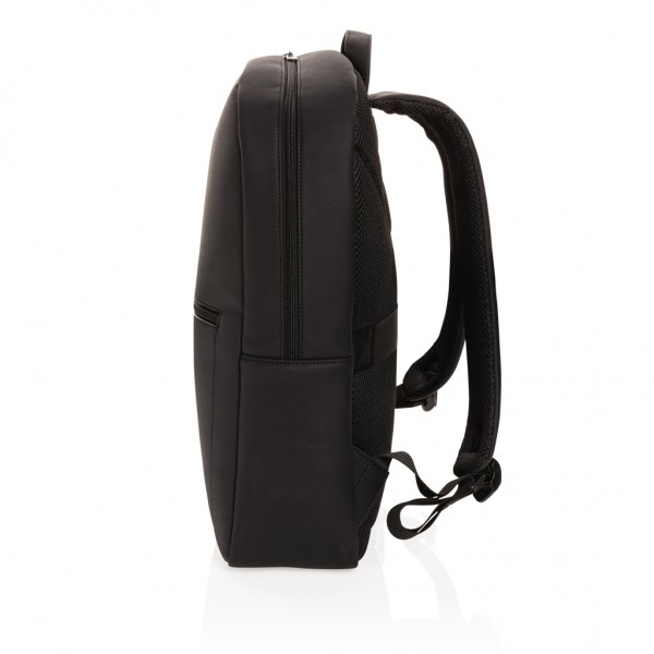 Swiss Peak Deluxe PU Laptop-Rucksack, PVC-frei, schwarz