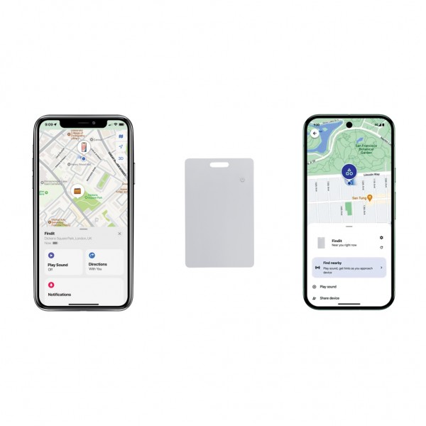 Findit Dual aufladebare RCS Ultra-Thin-Finder-Card, weiß