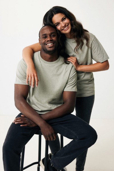 IQONIQ Sierra Lightweight T-Shirt aus recycelter Baumwolle, light heather green XS