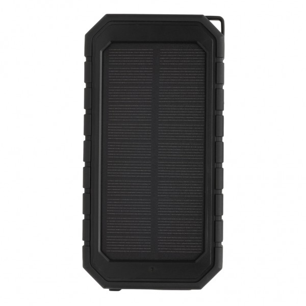 10.000 mAh Solar-Powerbank mit 10W Wireless aus RCS Plastik, schwarz