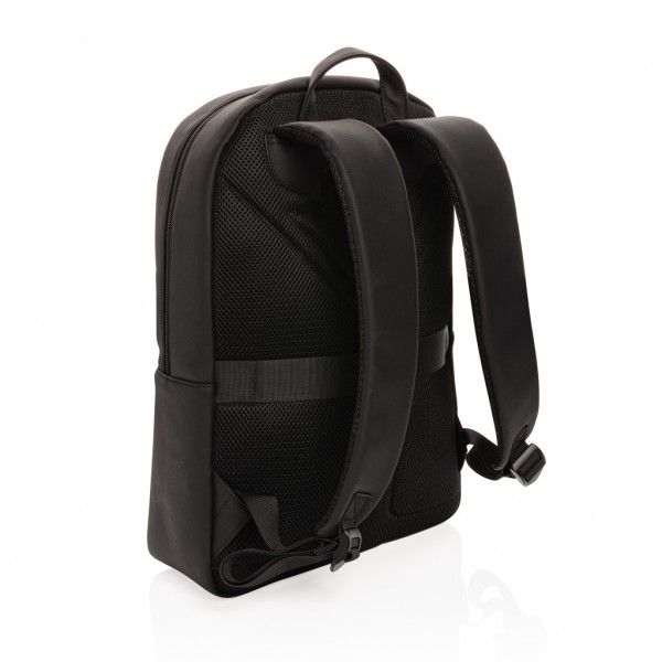 Swiss Peak Deluxe PU Laptop-Rucksack, PVC-frei, schwarz