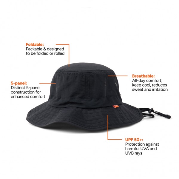 Nordic Drift RCS Horizon UPF 50+ Bucket-Hat, schwarz