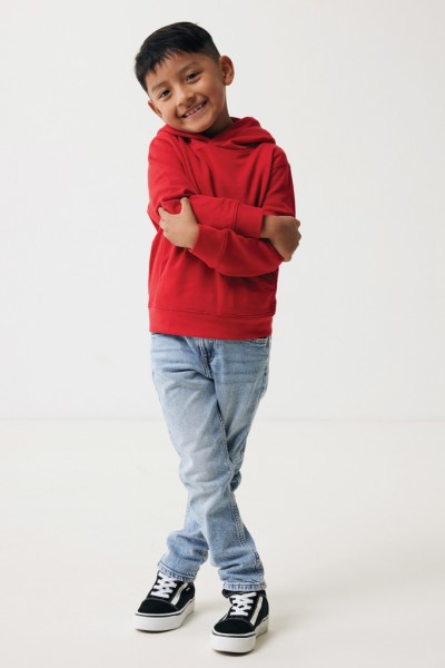 IQONIQ Yengo KidsHoodie mit Seitentaschen aus rec. Baumwolle, rot 910