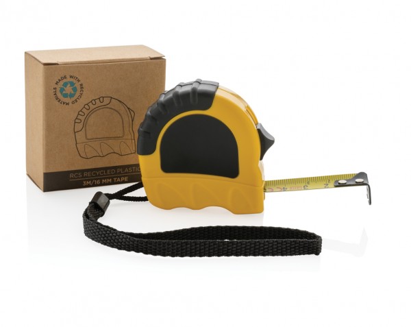 3m/16mm Maßband aus RCS recyceltem Kunststoff, gelb