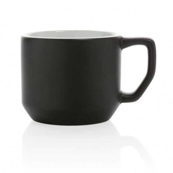 Moderne Keramiktasse, 350ml, schwarz