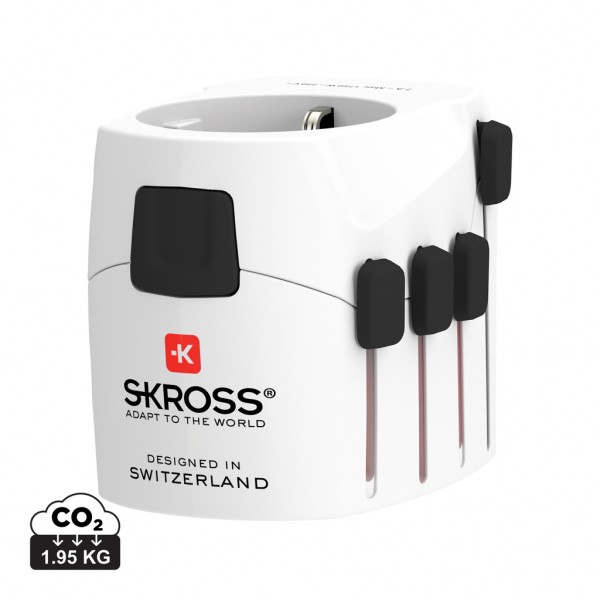 SKROSS Pro 3-Pole World Travel Adapter, weiß