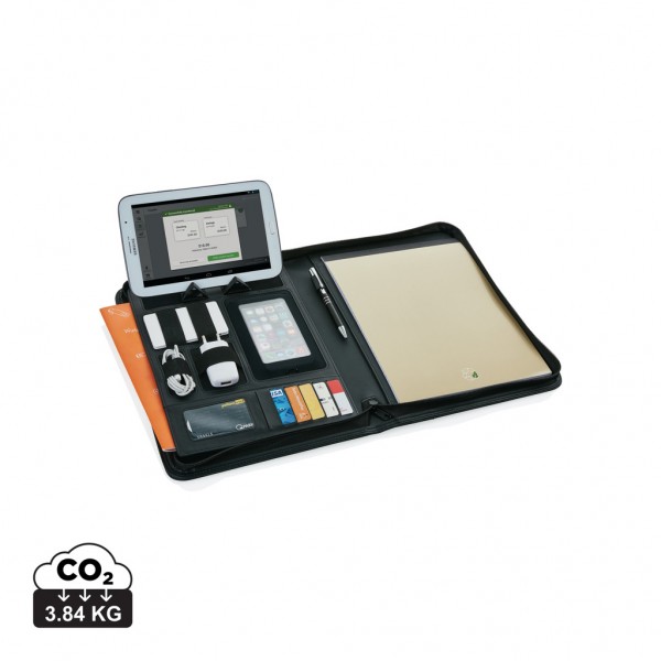 Essential Tech Portfolio mit Reißverschluss, schwarz