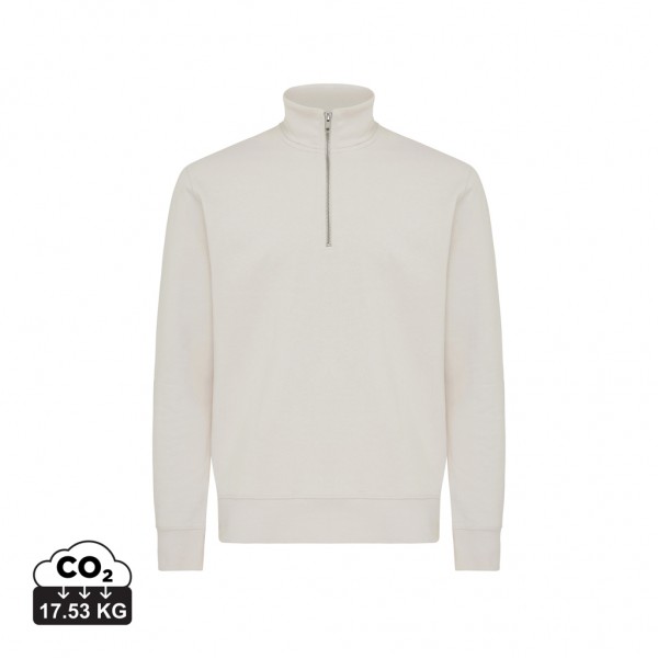 IQONIQ Elgon Quarter-Zip-Sweater aus rec. Baumwolle, ivory white S