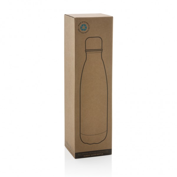 Eureka einwandige Wasserflasche aus RCS rec. Stainless-Steel, schwarz
