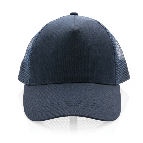 Impact AWARE™ 190gr Brushed rCotton 5 Panel Trucker-Cap, navy blau