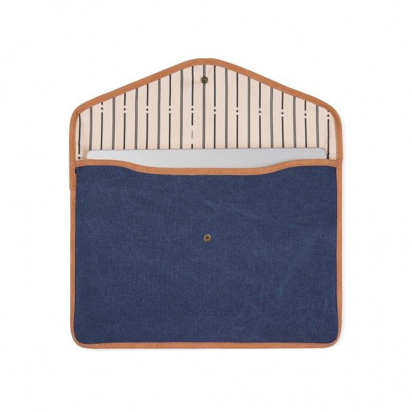 VINGA Bosler 16` Laptop-Tasche aus GRS recyceltem Canvas, navy blau